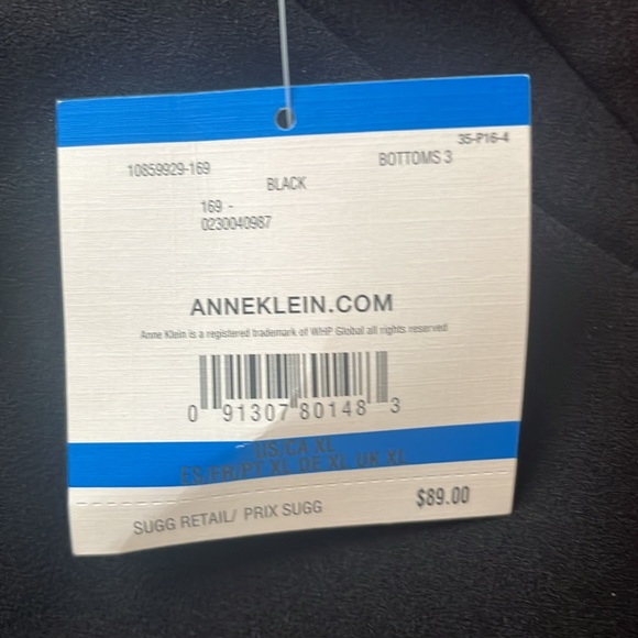 NWT Anne Klein Black Pant - Picture 2 of 11